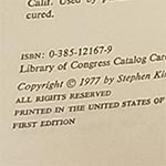 First Edition Copyright Page