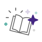 Open Book and Sparkles Free Books Icon