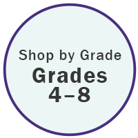Shop by Grade Grades 4-8 in text on a circle