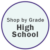 Shop by Grade High School in text on a circle graphic