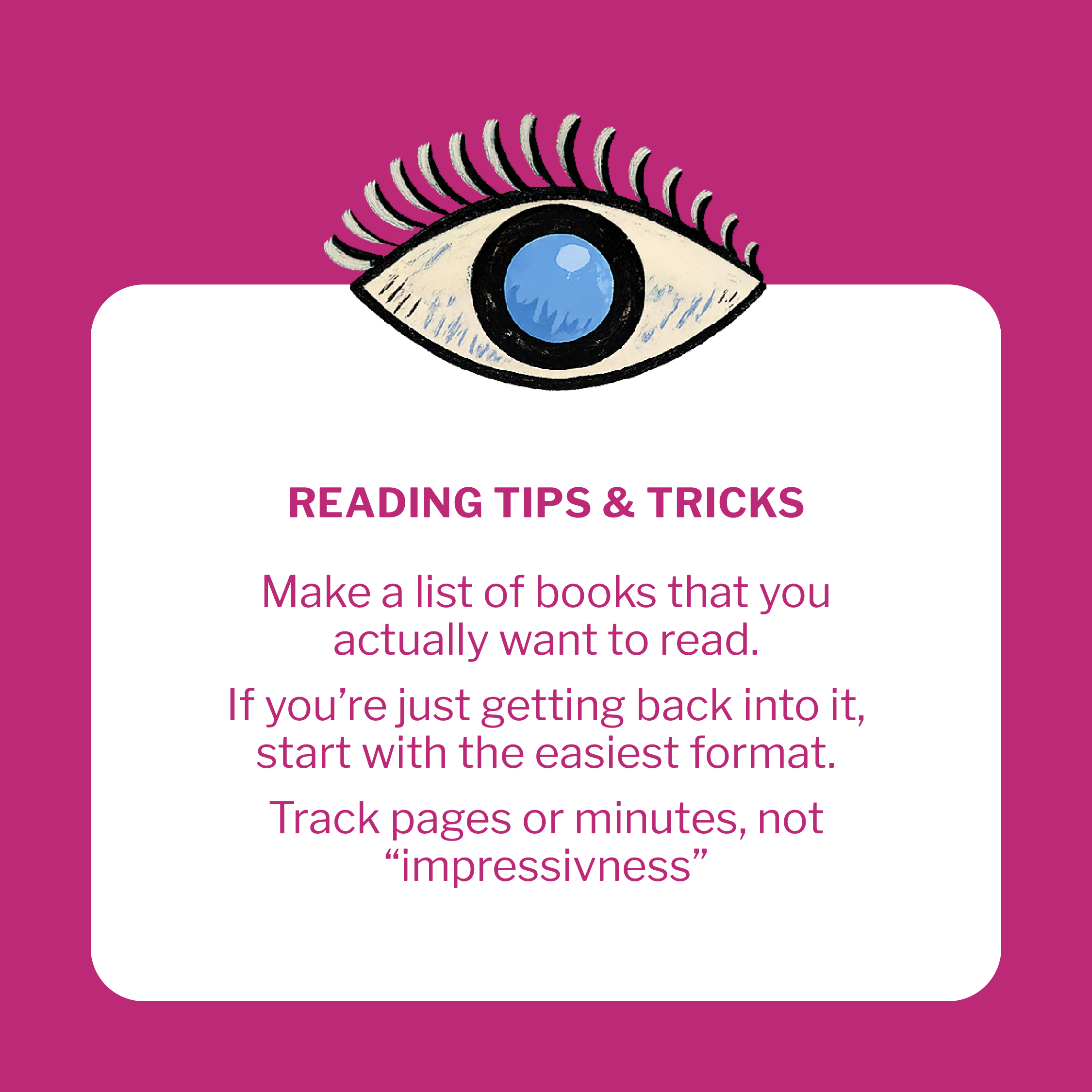 Reading challenge social graphic