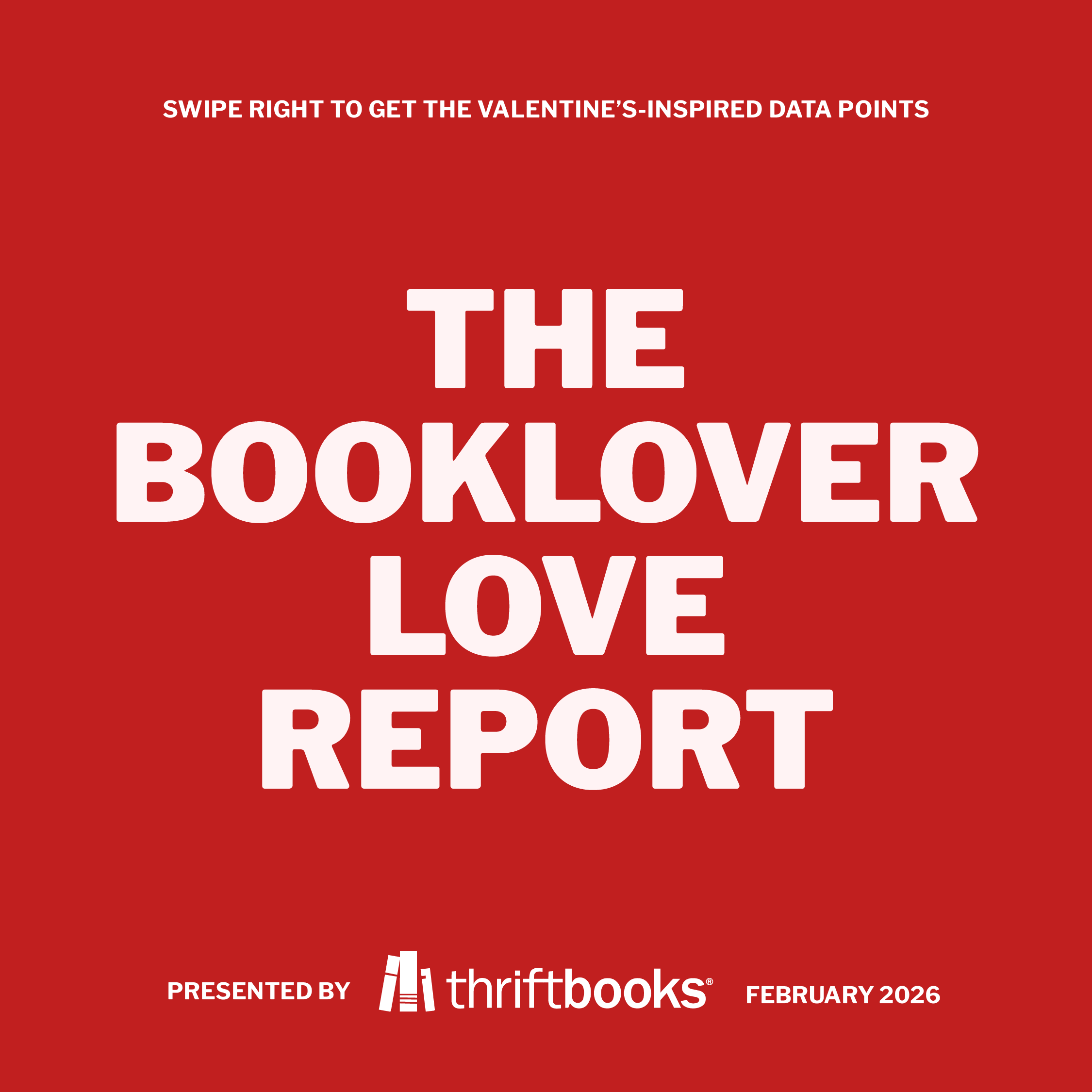 the words 'booklover love report' on a red background