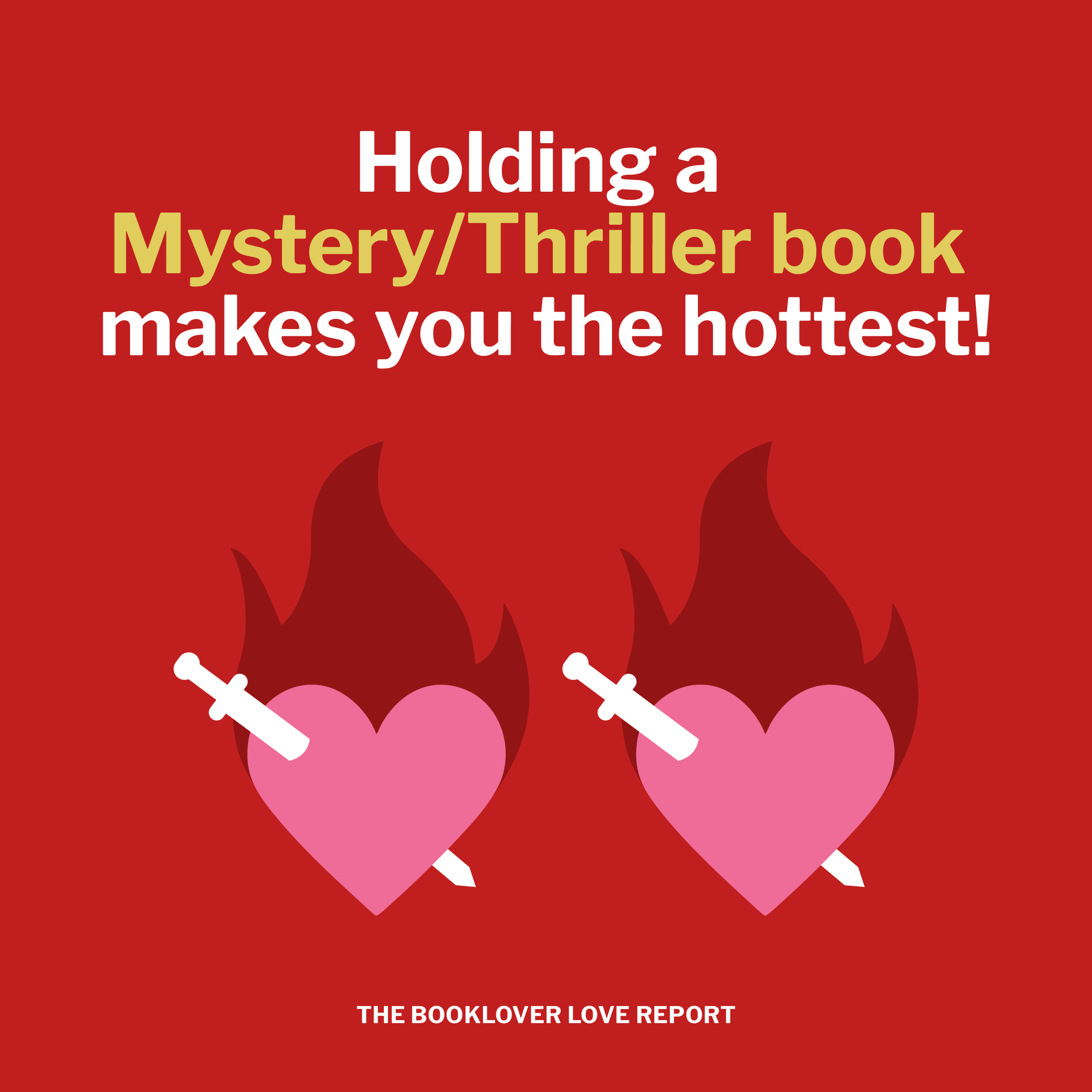 the words 'booklover love report' on a red background