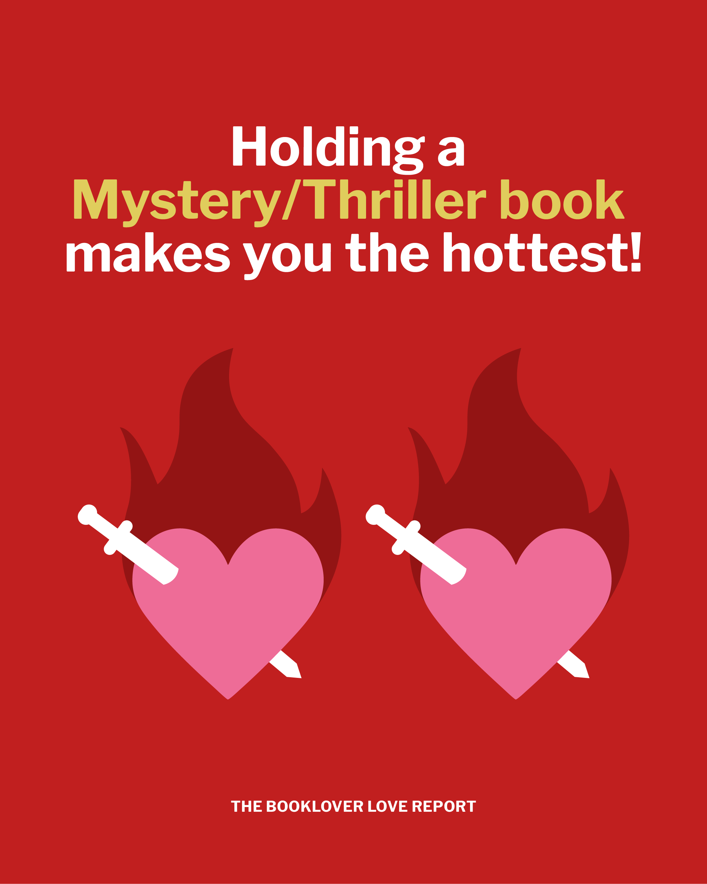 the words 'booklover love report' on a red background