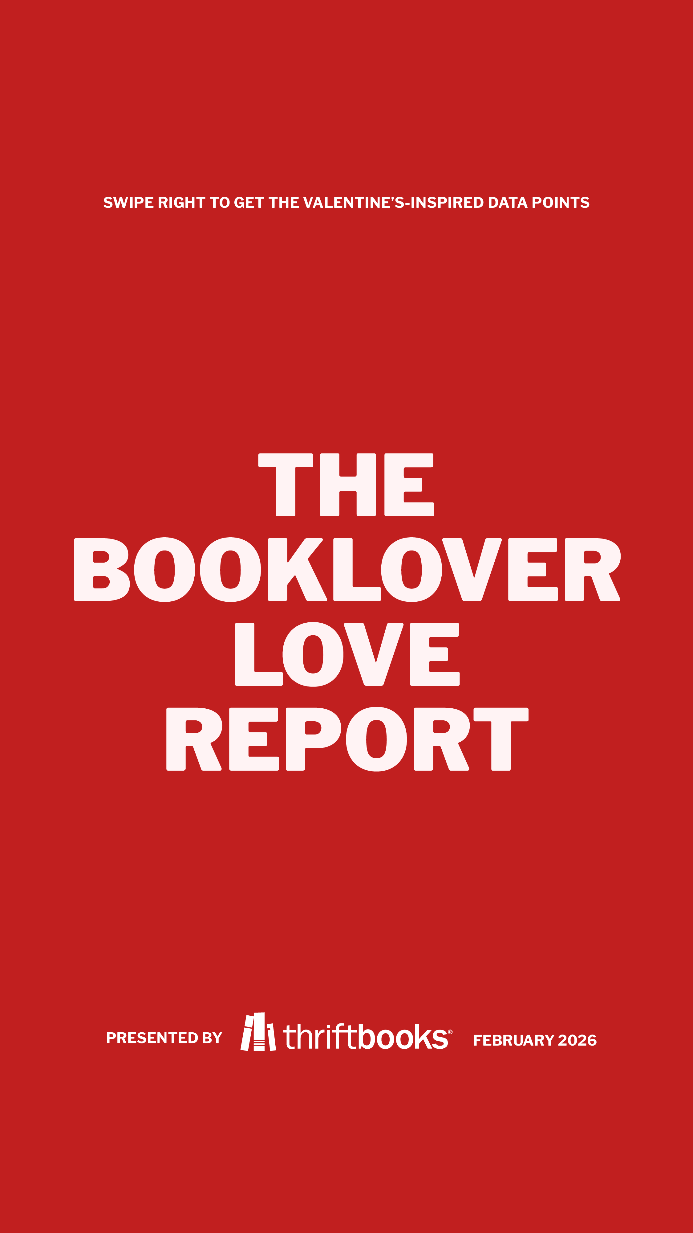 the words 'booklover love report' on a red background